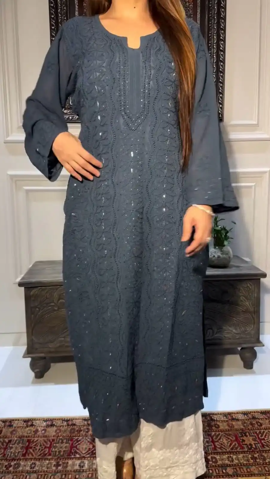 Navy Blue Rayon Embroidery Foil Thread Work Salwar Suit | Jump Suits, Salwar suit, Casual Suits, Creative suits, Designer Suits, Palazzo Suits, Party Wear Suits, Patiala Suits, Straight Suits