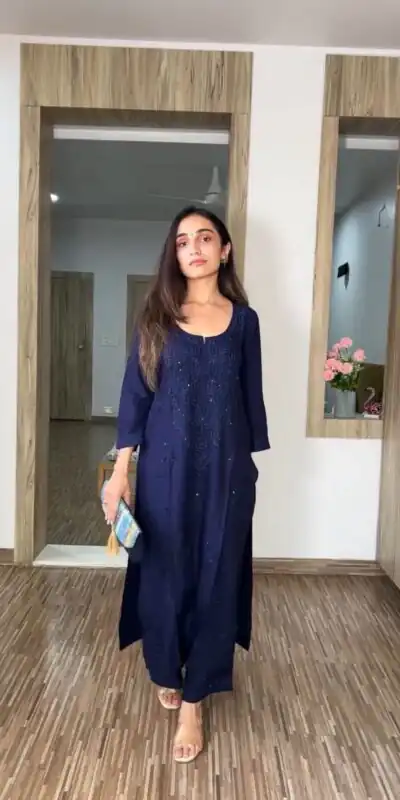 Navy Blue Reyon Embroidery Work Salwar Suit | Jump Suits, Salwar suit, Casual Suits, Creative suits, Designer Suits, Palazzo Suits, Party Wear Suits, Patiala Suits, Straight Suits