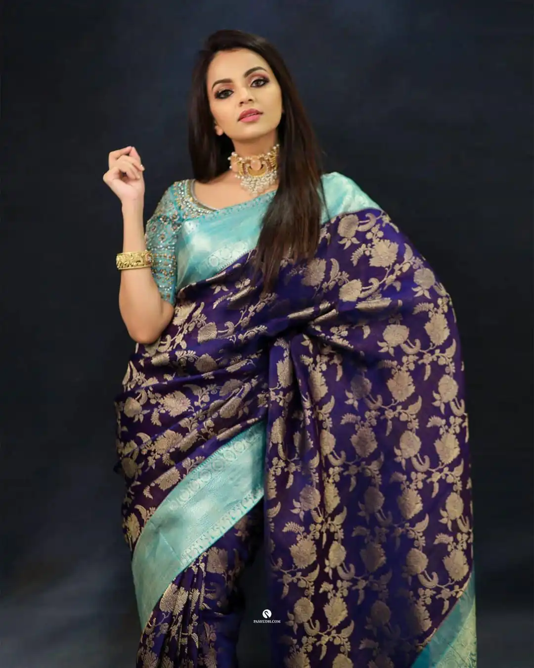 Navy Blue Soft Lichi Silk Border Jacquard Work Saree | Sarees, Bollywood Sarees, Creative Sarees, Designer Sarees, Embroidered Sarees, Ethnic Saree, Modern Digital sarees, Party Wear Sarees