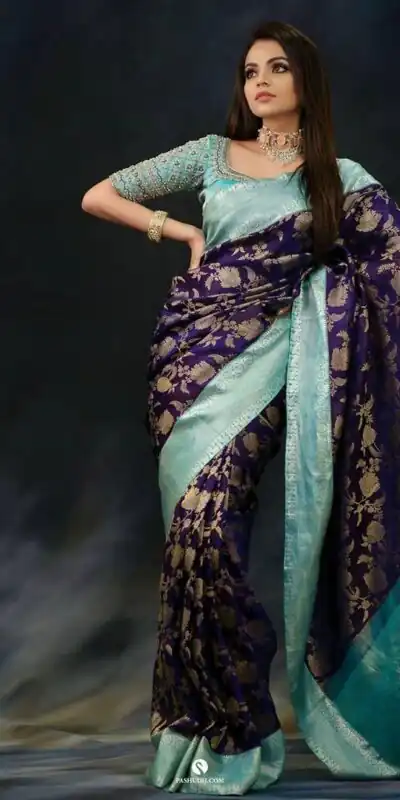 Navy Blue Soft Lichi Silk Border Jacquard Work Saree | Sarees, Bollywood Sarees, Creative Sarees, Designer Sarees, Embroidered Sarees, Ethnic Saree, Modern Digital sarees, Party Wear Sarees