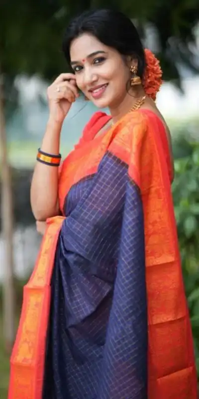 Navy Blue Soft Lichi Silk With Lace Saree | Sarees, Bollywood Sarees, Creative Sarees, Designer Sarees, Embroidered Sarees, Ethnic Saree, Modern Digital sarees, Party Wear Sarees