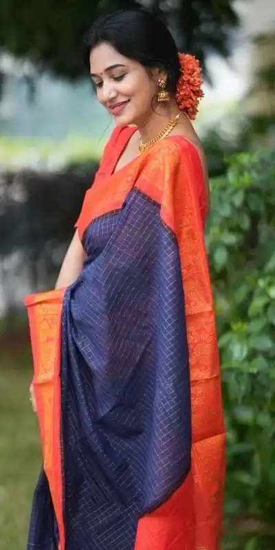Navy Blue Soft Lichi Silk With Lace Saree | Sarees, Bollywood Sarees, Creative Sarees, Designer Sarees, Embroidered Sarees, Ethnic Saree, Modern Digital sarees, Party Wear Sarees