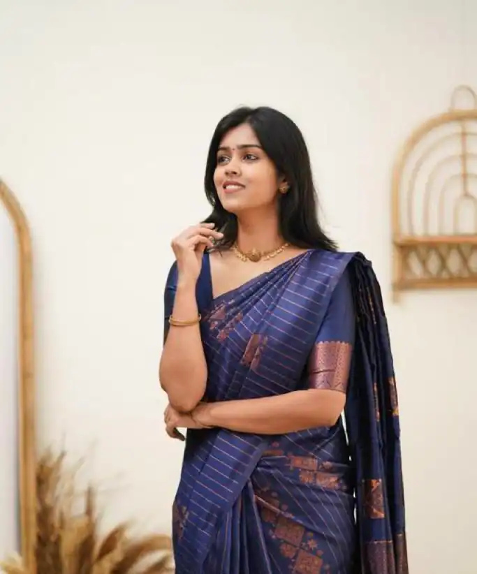 Navy Blue Soft Lichi Silk With Lace Work Saree | Sarees, Bollywood Sarees, Creative Sarees, Designer Sarees, Embroidered Sarees, Ethnic Saree, Modern Digital sarees, Party Wear Sarees
