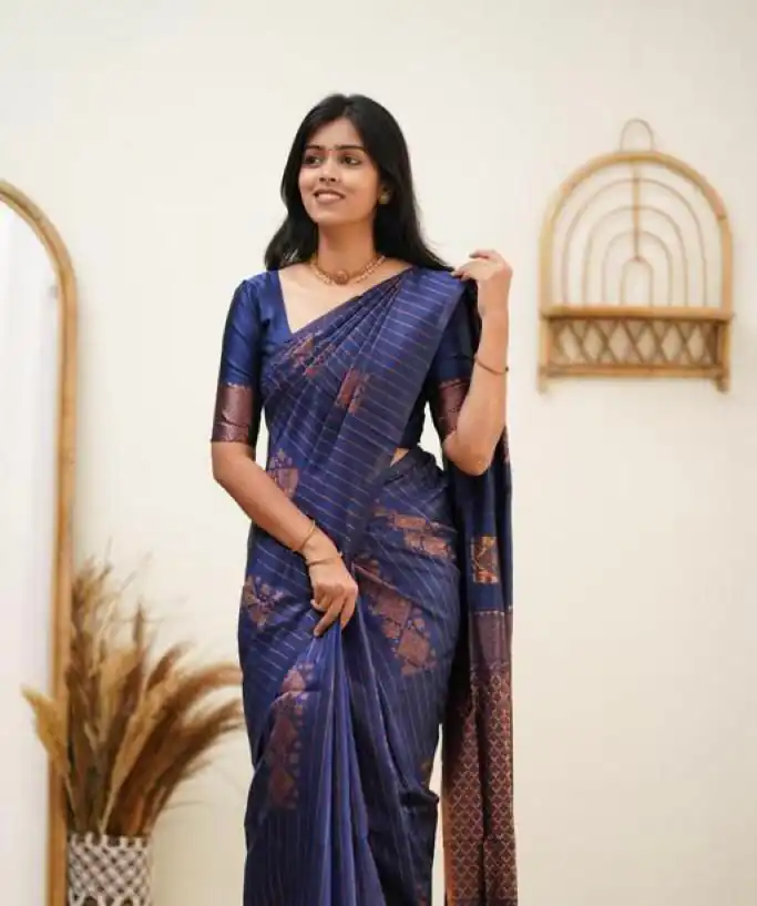 Navy Blue Soft Lichi Silk With Lace Work Saree | Sarees, Bollywood Sarees, Creative Sarees, Designer Sarees, Embroidered Sarees, Ethnic Saree, Modern Digital sarees, Party Wear Sarees