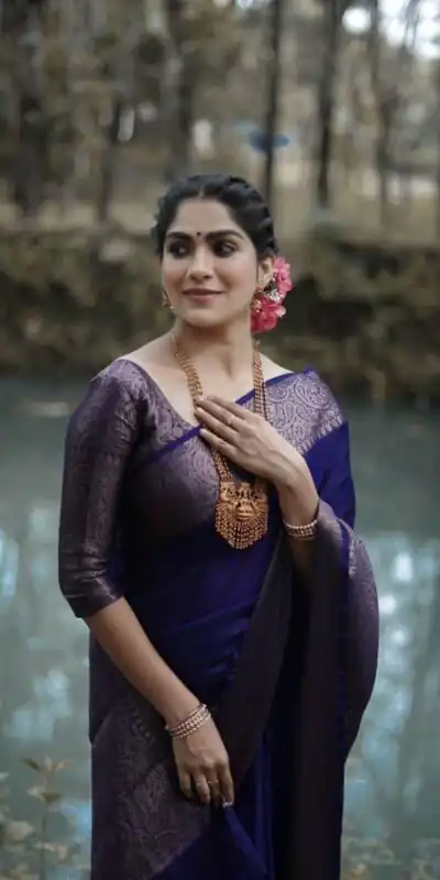 Navy Blue Soft Litchi Silk Jacquard Work Saree | Sarees, Bollywood Sarees, Creative Sarees, Designer Sarees, Embroidered Sarees, Ethnic Saree, Modern Digital sarees, Party Wear Sarees