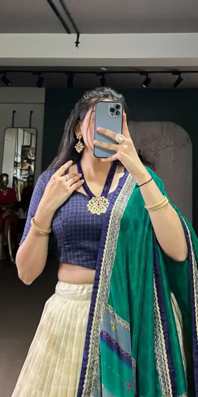 Navy Blue Taser Silk Printed Lehenga Choli | Lehenga, Bollywood Lehenga, Creative Lehenga, Designer Lehenga, Embroidered Lehenga, Party Wear Lehenga