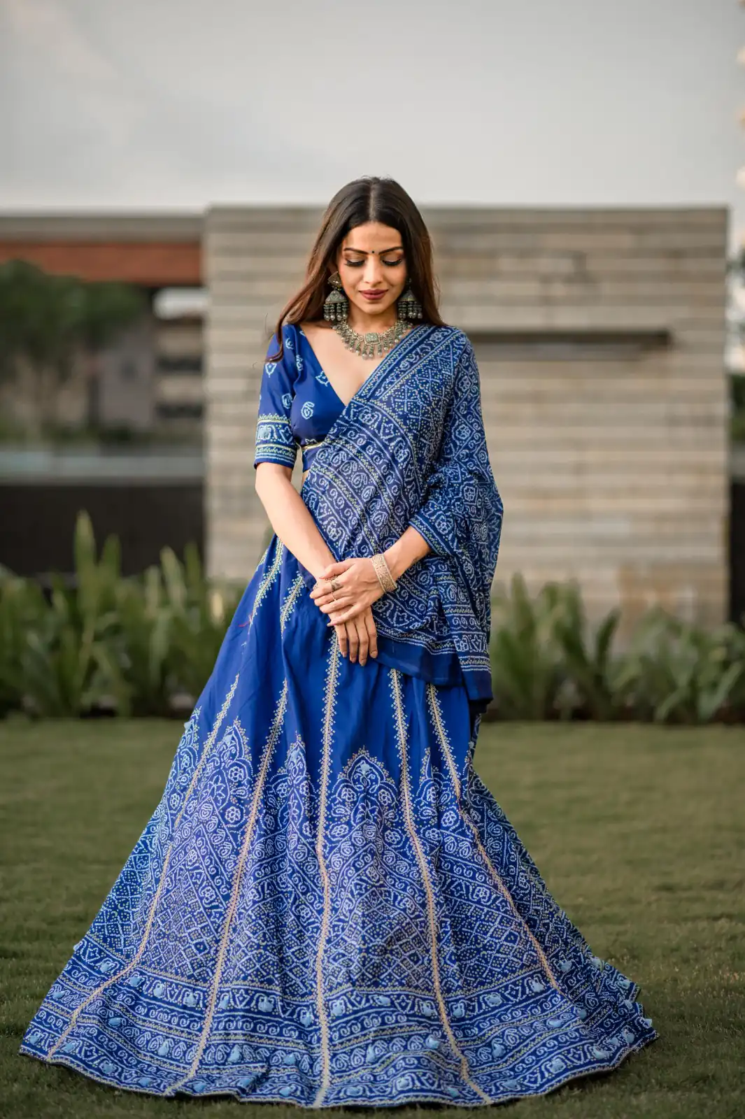 Navy Blue Vaishali Silk Printed Lehenga Choli | Lehenga, Bollywood Lehenga, Creative Lehenga, Designer Lehenga, Embroidered Lehenga, Party Wear Lehenga