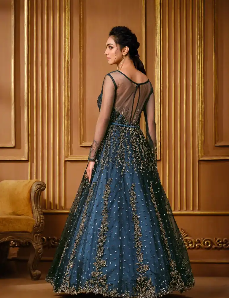 Navy Blue Vaishnavi Net Embroidery Salwar Suit | Salwar suit, Casual Suits, Creative suits, Designer Suits, Palazzo Suits, Party Wear Suits, Patiala Suits, Straight Suits