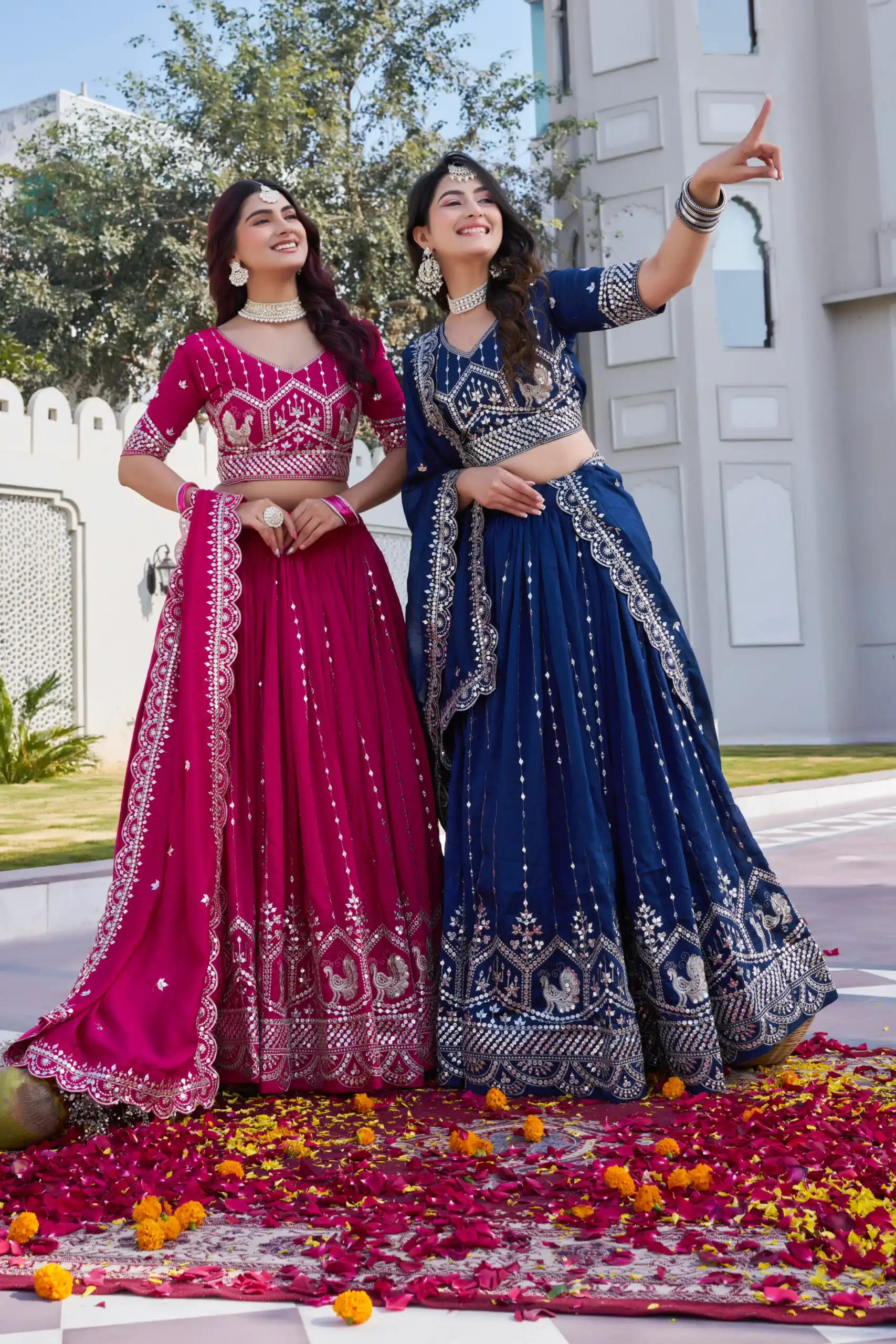 Navy Blue Vichitra Embroidery Work Lehenga Choli | Lehenga, Bollywood Lehenga, Creative Lehenga, Designer Lehenga, Embroidered Lehenga, Party Wear Lehenga