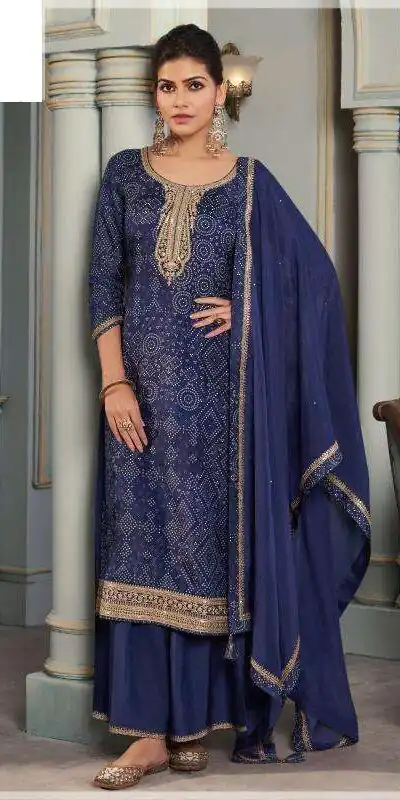 Navy Blue Viscose Silk Sequence Work Digital Print Salwar Suit | Jump Suits, Salwar suit, Casual Suits, Creative suits, Designer Suits, Palazzo Suits, Party Wear Suits, Patiala Suits, Straight Suits