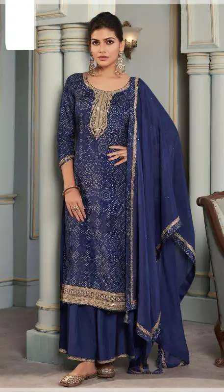 Navy Blue Viscose Silk Sequence Work Digital Print Salwar Suit | Jump Suits, Salwar suit, Casual Suits, Creative suits, Designer Suits, Palazzo Suits, Party Wear Suits, Patiala Suits, Straight Suits