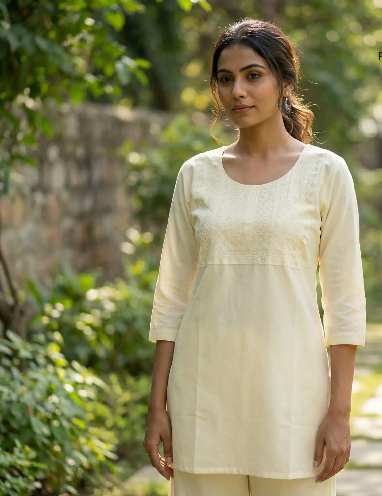 Off White Rayon Thread Work Kurti | Kurti, Bollywood Kurti, Creative Kurtis, Designer Kurti, Party Wear Kurti, Selfie Kurti