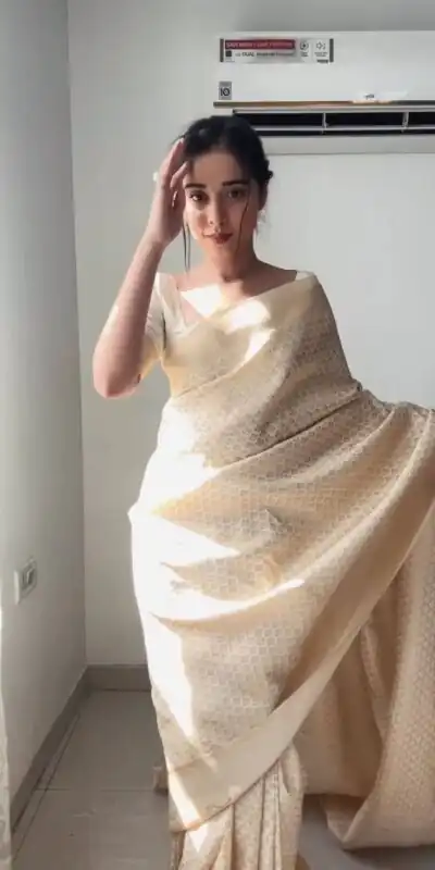 Off White Soft Lichi Silk Golden Waving Saree | Sarees, Bollywood Sarees, Creative Sarees, Designer Sarees, Embroidered Sarees, Ethnic Saree, Modern Digital sarees, Party Wear Sarees