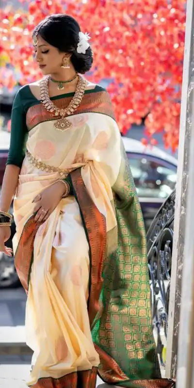 Off White Soft Lichi Silk Lace Border Work Saree | Sarees, Bollywood Sarees, Creative Sarees, Designer Sarees, Embroidered Sarees, Ethnic Saree, Modern Digital sarees, Party Wear Sarees
