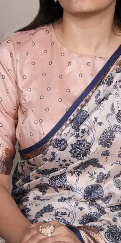 Off White Tasar Silk With Printed Viscose Border Saree | Sarees, Bollywood Sarees, Creative Sarees, Designer Sarees, Embroidered Sarees, Ethnic Saree, Modern Digital sarees, Party Wear Sarees