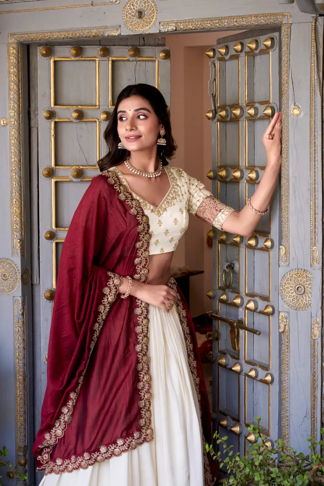 Off White Vichitra Silk Embroidery Zari Work Lehenga Choli | Lehenga, Bollywood Lehenga, Creative Lehenga, Designer Lehenga, Embroidered Lehenga, Party Wear Lehenga