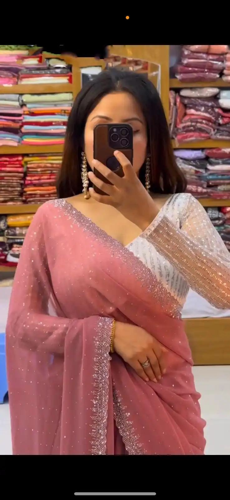 Onion Georgette Hot Fix Stone Work Saree | Sarees, Bollywood Sarees, Creative Sarees, Designer Sarees, Embroidered Sarees, Ethnic Saree, Modern Digital sarees, Party Wear Sarees