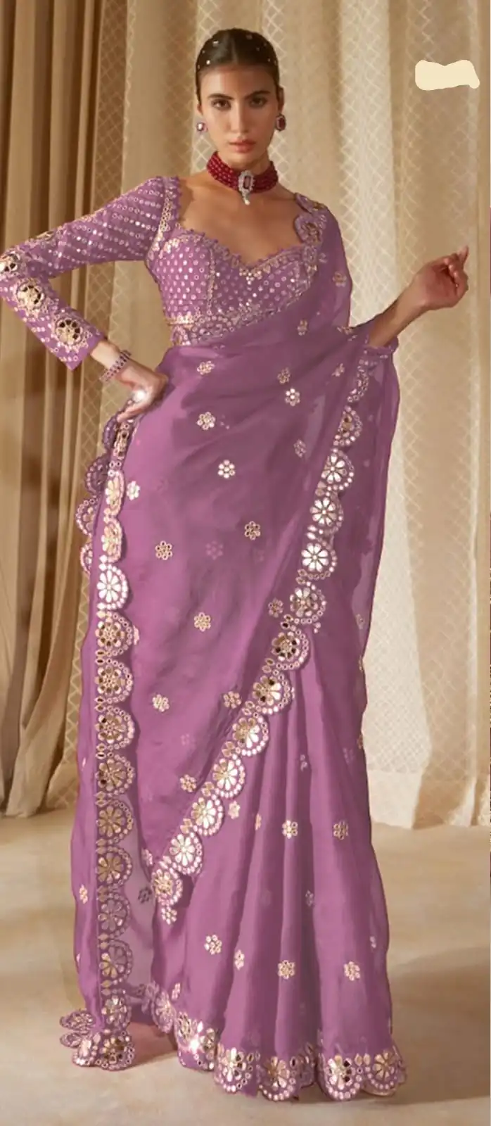 Onion Georgette Mirror Sequence Work Saree | Sarees, Bollywood Sarees, Creative Sarees, Designer Sarees, Embroidered Sarees, Ethnic Saree, Modern Digital sarees, Party Wear Sarees