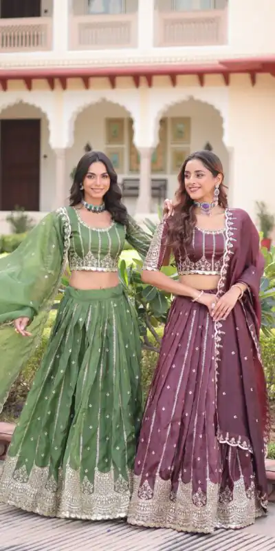 Onion Gold Crush Embroidery Zari Work Lehenga Choli | Lehenga, Bollywood Lehenga, Creative Lehenga, Designer Lehenga, Embroidered Lehenga, Party Wear Lehenga