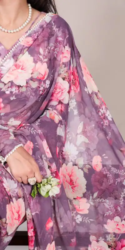 Onion Weightless Printed Pearl Saree | Sarees, Bollywood Sarees, Creative Sarees, Designer Sarees, Embroidered Sarees, Ethnic Saree, Modern Digital sarees, Party Wear Sarees