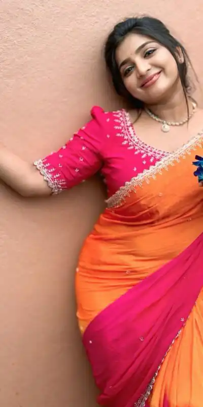 Orange And Pink Chinnon Embroidery Sequence Saree | Sarees, Bollywood Sarees, Creative Sarees, Designer Sarees, Embroidered Sarees, Ethnic Saree, Modern Digital sarees, Party Wear Sarees