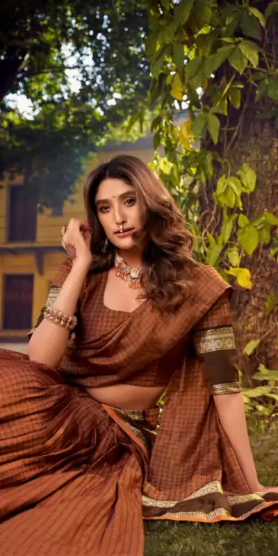 Orange Chettinad Cotton Chex Zari WorkΒ Lehenga Choli | Lehenga, Bollywood Lehenga, Creative Lehenga, Designer Lehenga, Embroidered Lehenga, Party Wear Lehenga