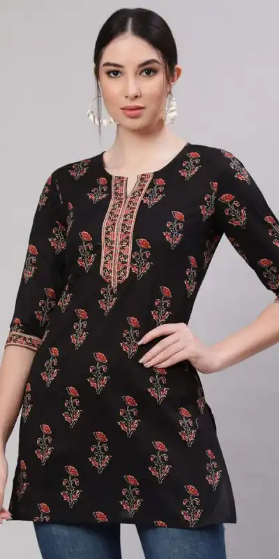 Orange Cotton Printed Kurti | Kurti, Bollywood Kurti, Creative Kurtis, Designer Kurti, Party Wear Kurti, Selfie Kurti