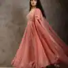 Orange Embroider Sequins Work Gown | Gowns, Bollywood Gowns, Creative Gowns, Designer Gowns, Embroidered Gowns, Party Wear Gowns, Straight Suits