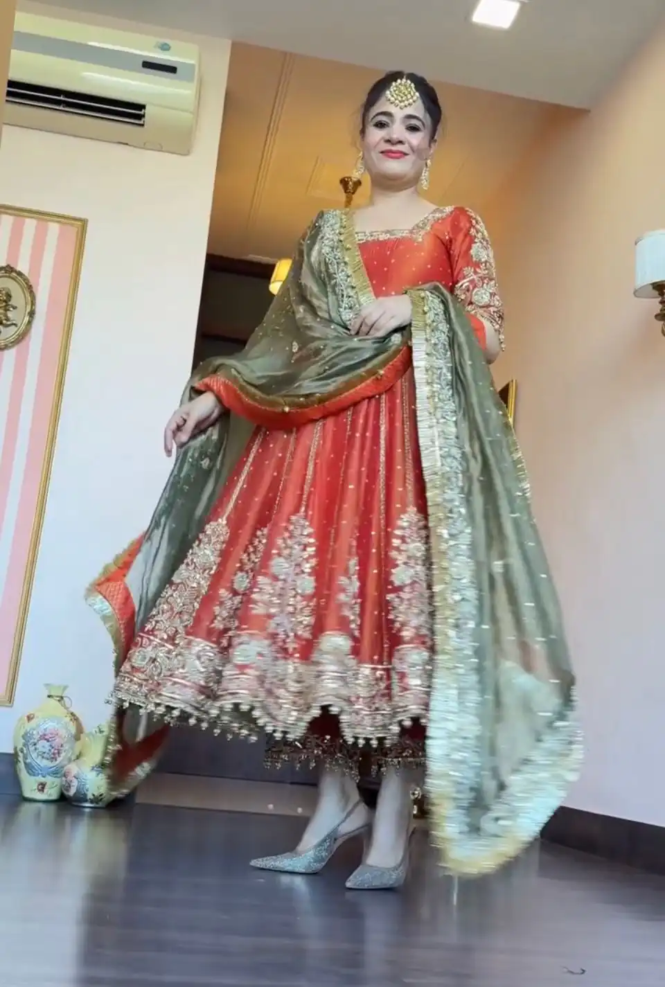 Orange JC Silk Embroidery Lace Work Gown | Gowns, Bollywood Gowns, Creative Gowns, Designer Gowns, Embroidered Gowns, Party Wear Gowns