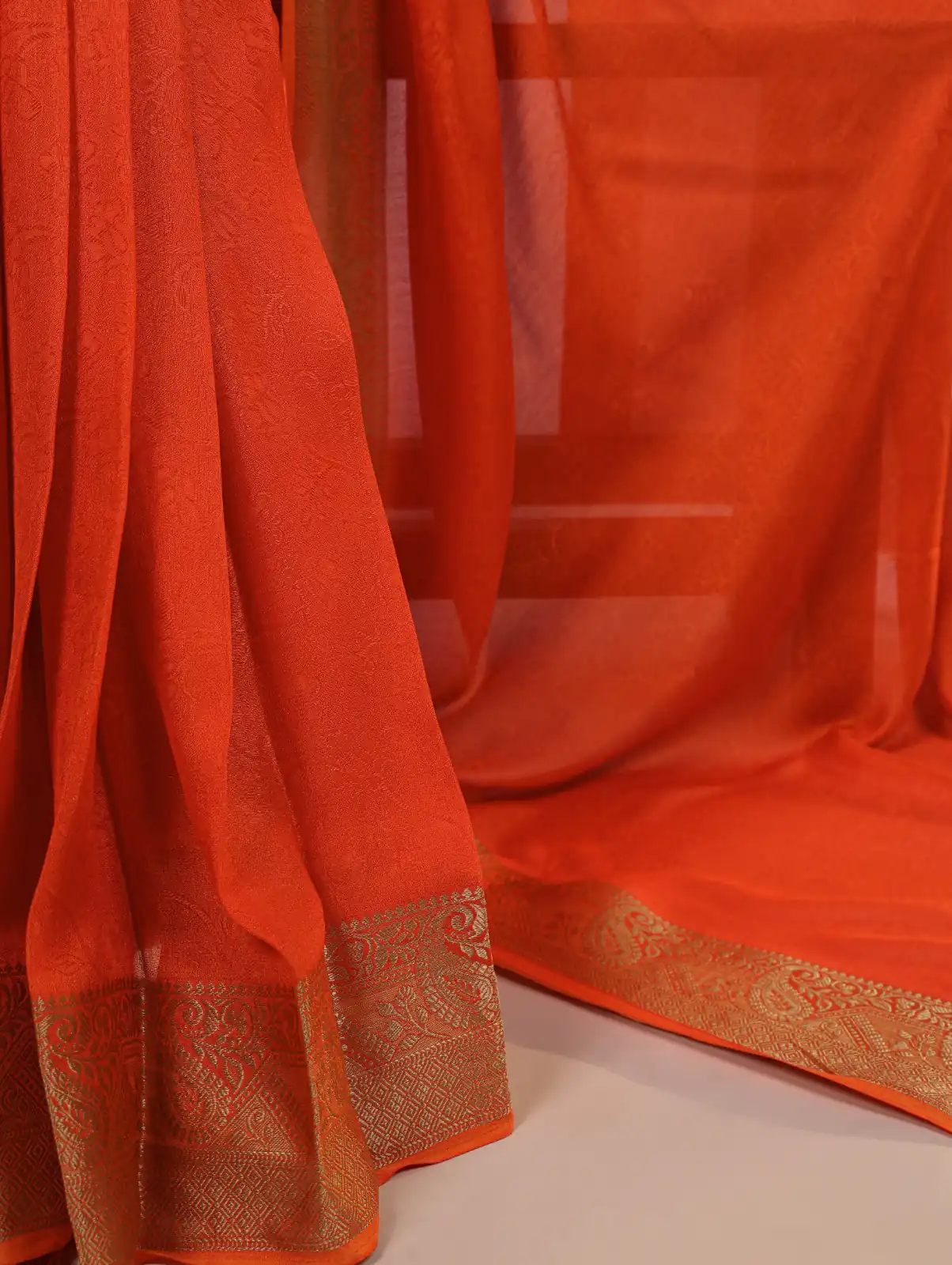 Orange Mass Mello Zari Work Saree | Sarees, Bollywood Sarees, Creative Sarees, Designer Sarees, Embroidered Sarees, Ethnic Saree, Modern Digital sarees, Party Wear Sarees