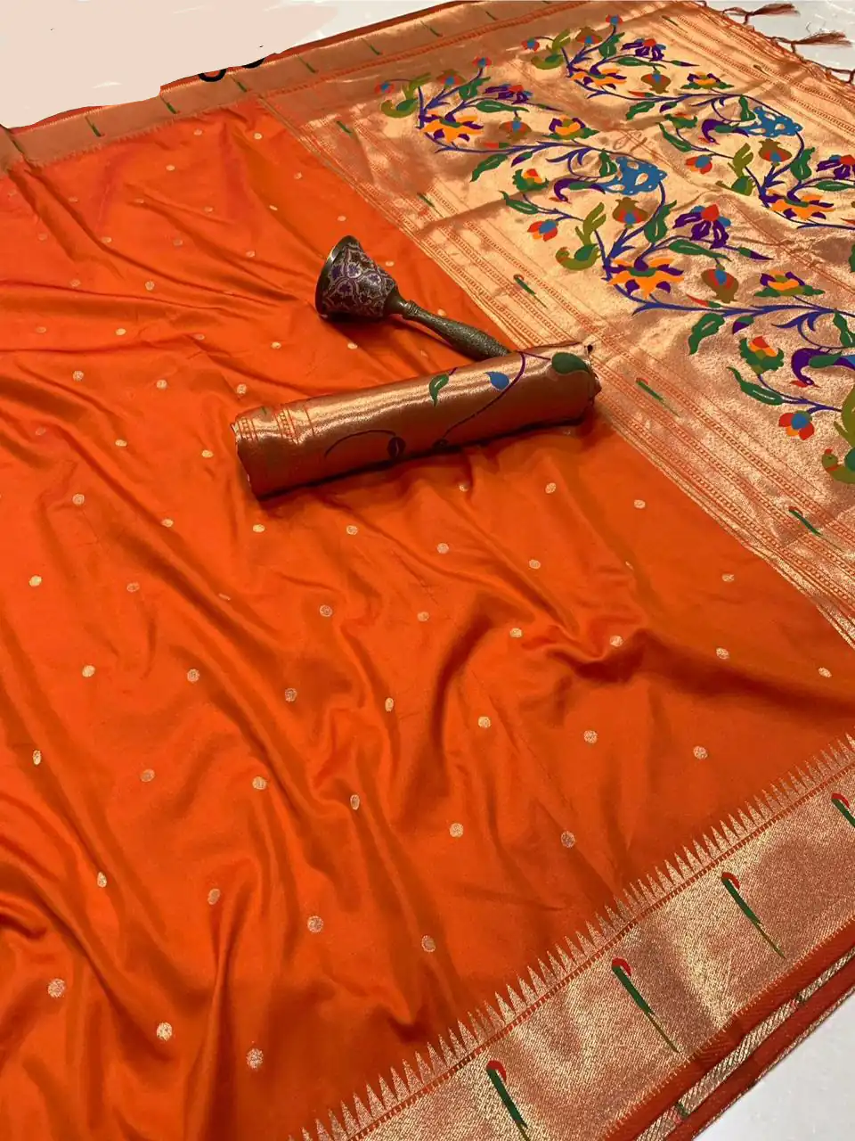 Orange Pure Banarasi Silk Zari Work Saree | Sarees, Bollywood Sarees, Creative Sarees, Designer Sarees, Embroidered Sarees, Ethnic Saree, Modern Digital sarees, Party Wear Sarees