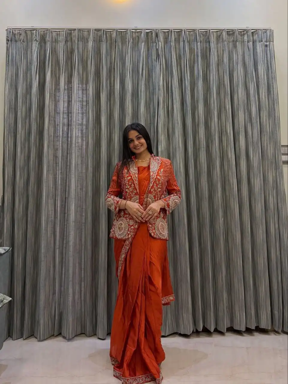 Orange Rangoli Silk Embroidery Work Saree | Sarees, Bollywood Sarees, Creative Sarees, Designer Sarees, Embroidered Sarees, Ethnic Saree, Modern Digital sarees, Party Wear Sarees