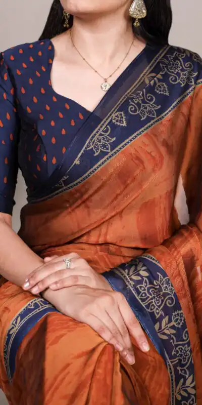 Orange Rangoli Silk Printed Saree | Sarees, Bollywood Sarees, Creative Sarees, Designer Sarees, Embroidered Sarees, Ethnic Saree, Modern Digital sarees, Party Wear Sarees