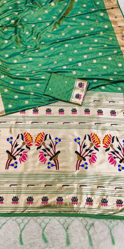 Parrot Green Paithani Silk Lace Zari Work Saree | Sarees, Bollywood Sarees, Creative Sarees, Designer Sarees, Embroidered Sarees, Ethnic Saree, Modern Digital sarees, Party Wear Sarees