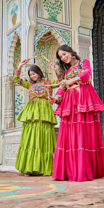 Parrot Green Pure Cotton Mirror Gamthi Work Lehenga Choli | Lehenga, Bollywood Lehenga, Creative Lehenga, Designer Lehenga, Embroidered Lehenga, Party Wear Lehenga