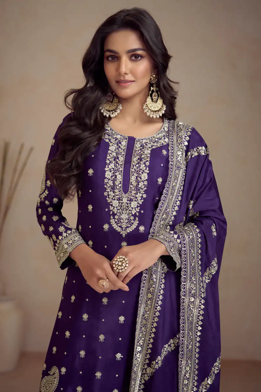 Peaceful Purple Chinon Silk Embroider Work Salwar Suit | Jump Suits, Salwar suit, Casual Suits, Creative suits, Designer Suits, Palazzo Suits, Party Wear Suits, Patiala Suits, Straight Suits