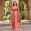Peach Banarasi Gala Silk Gold Zari Work Saree | Sarees, Bollywood Sarees, Creative Sarees, Designer Sarees, Embroidered Sarees, Ethnic Saree, Modern Digital sarees, Party Wear Sarees