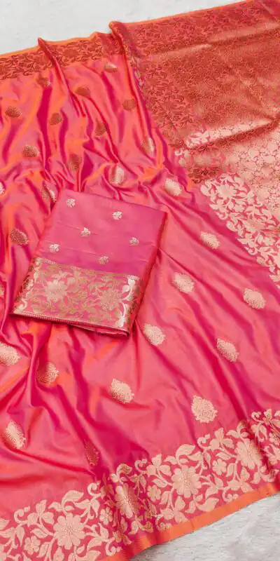 Peach Banarasi Silk Lace Zari Work Saree | Sarees, Bollywood Sarees, Creative Sarees, Designer Sarees, Embroidered Sarees, Ethnic Saree, Modern Digital sarees, Party Wear Sarees