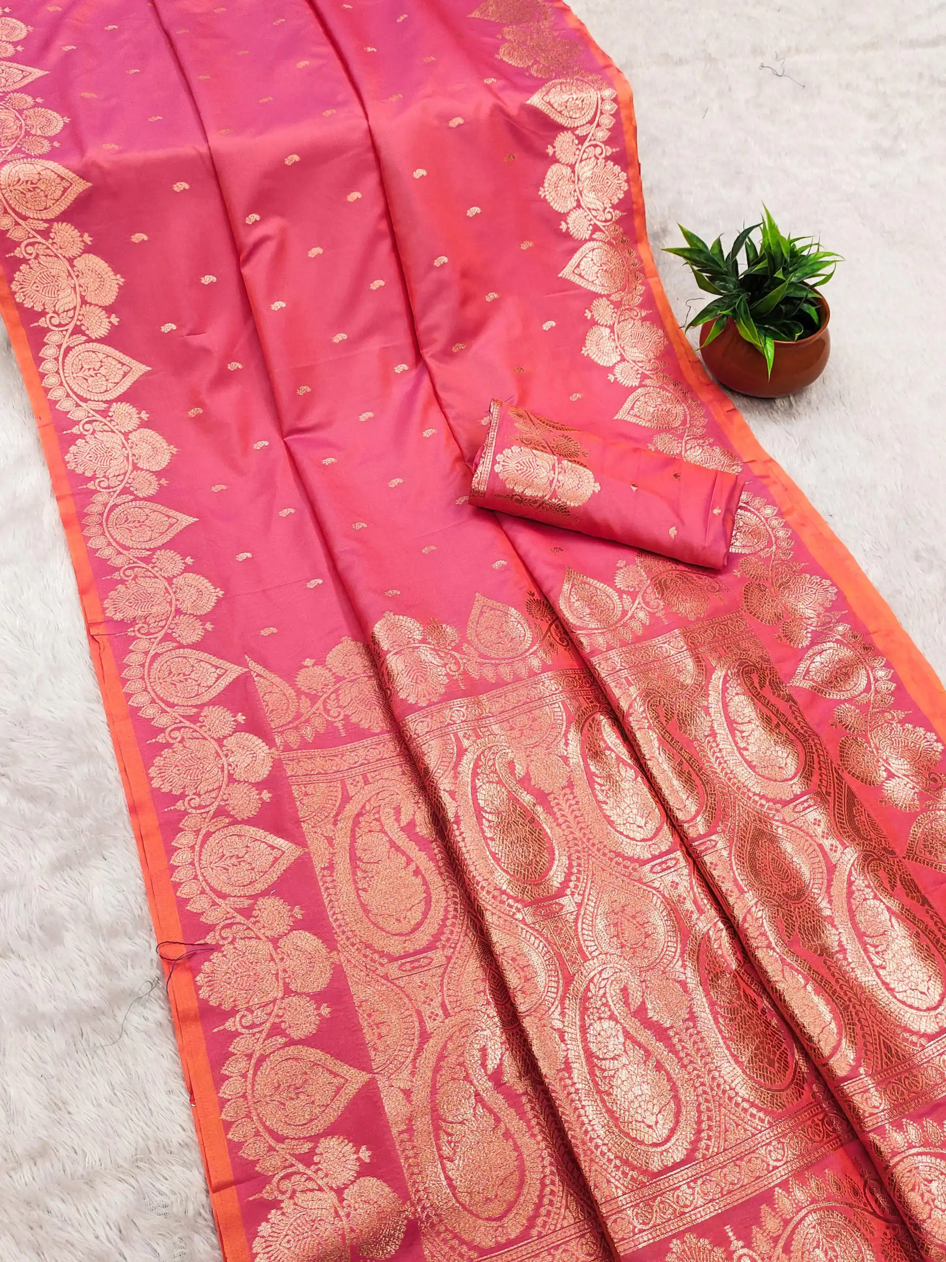 Peach Banarasi Silk Zari Work Saree | Sarees, Bollywood Sarees, Creative Sarees, Designer Sarees, Embroidered Sarees, Ethnic Saree, Modern Digital sarees, Party Wear Sarees