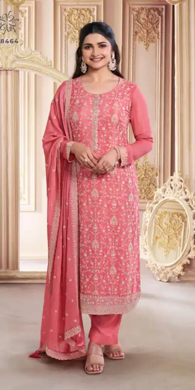 Peach Chinon Zari Embroidery Work Salwar Suit | Jump Suits, Salwar suit, Casual Suits, Creative suits, Designer Suits, Palazzo Suits, Party Wear Suits, Patiala Suits, Straight Suits