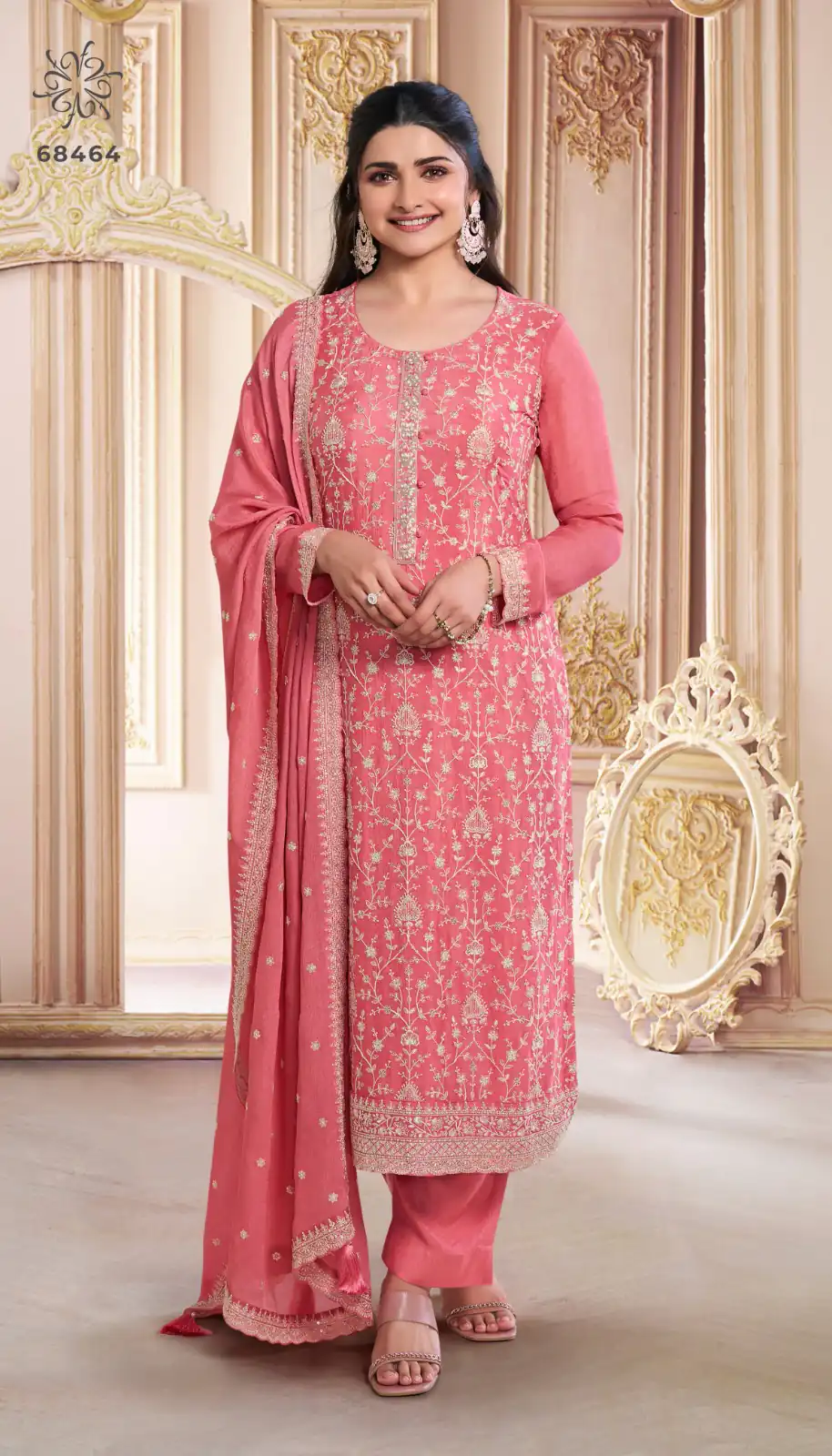 Peach Chinon Zari Embroidery Work Salwar Suit | Jump Suits, Salwar suit, Casual Suits, Creative suits, Designer Suits, Palazzo Suits, Party Wear Suits, Patiala Suits, Straight Suits