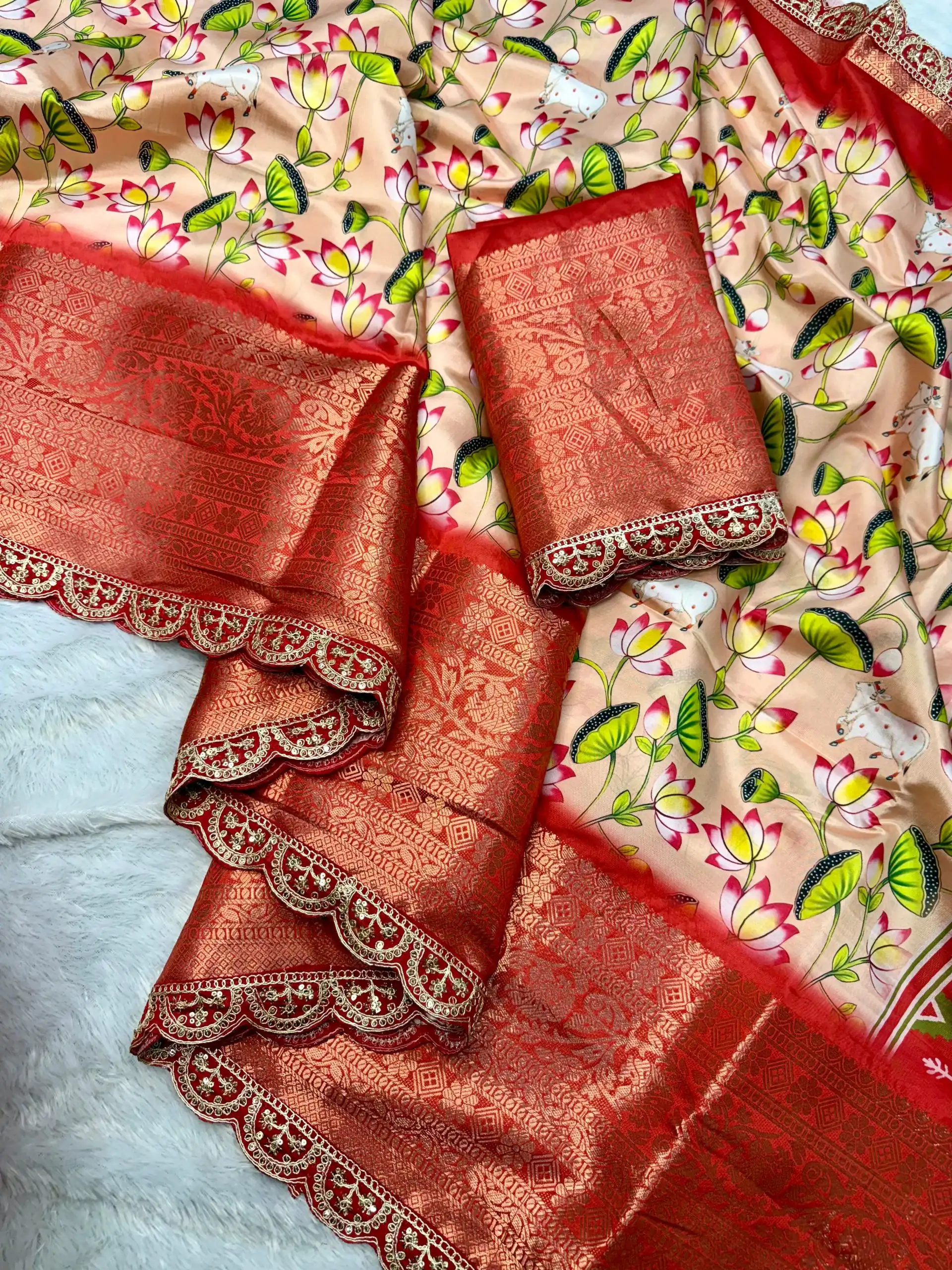 Peach Dola Silk With Zari Weaving Border Saree | Sarees, Bollywood Sarees, Creative Sarees, Designer Sarees, Embroidered Sarees, Ethnic Saree, Modern Digital sarees, Party Wear Sarees