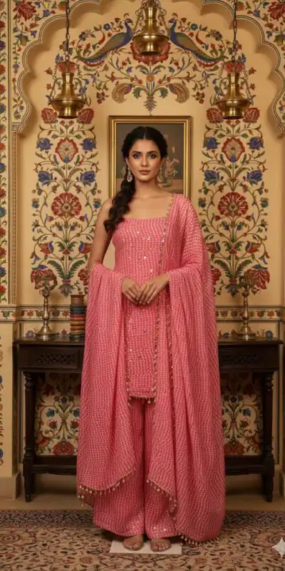 Peach Faux Georgette Sequins Mirror Work Salwar Suit | Jump Suits, Tops & Bottoms, Track Suits, Salwar suit, Casual Suits, Creative suits, Designer Suits, Palazzo Suits, Party Wear Suits, Patiala Suits, Straight Suits, Trendy Wear