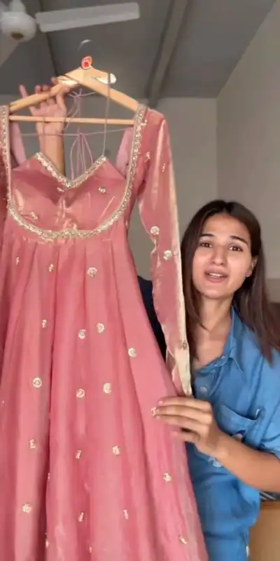 Peach Fendy Silk Lace Work Gown | Gowns, Bollywood Gowns, Creative Gowns, Designer Gowns, Embroidered Gowns, Party Wear Gowns