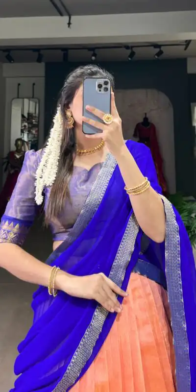 Peach Kanchipuram Zari Weaving Work Lehenga Choli | Lehenga, Bollywood Lehenga, Creative Lehenga, Designer Lehenga, Embroidered Lehenga, Party Wear Lehenga