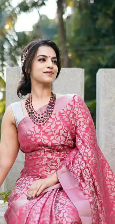 Peach Lichi Silk Lace Work Border Saree | Sarees, Bollywood Sarees, Creative Sarees, Designer Sarees, Embroidered Sarees, Ethnic Saree, Modern Digital sarees, Party Wear Sarees