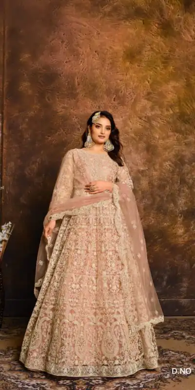 Peach Net Embroidery Work Salwar Suit | Jump Suits, Salwar suit, Casual Suits, Creative suits, Designer Suits, Palazzo Suits, Party Wear Suits, Patiala Suits, Straight Suits