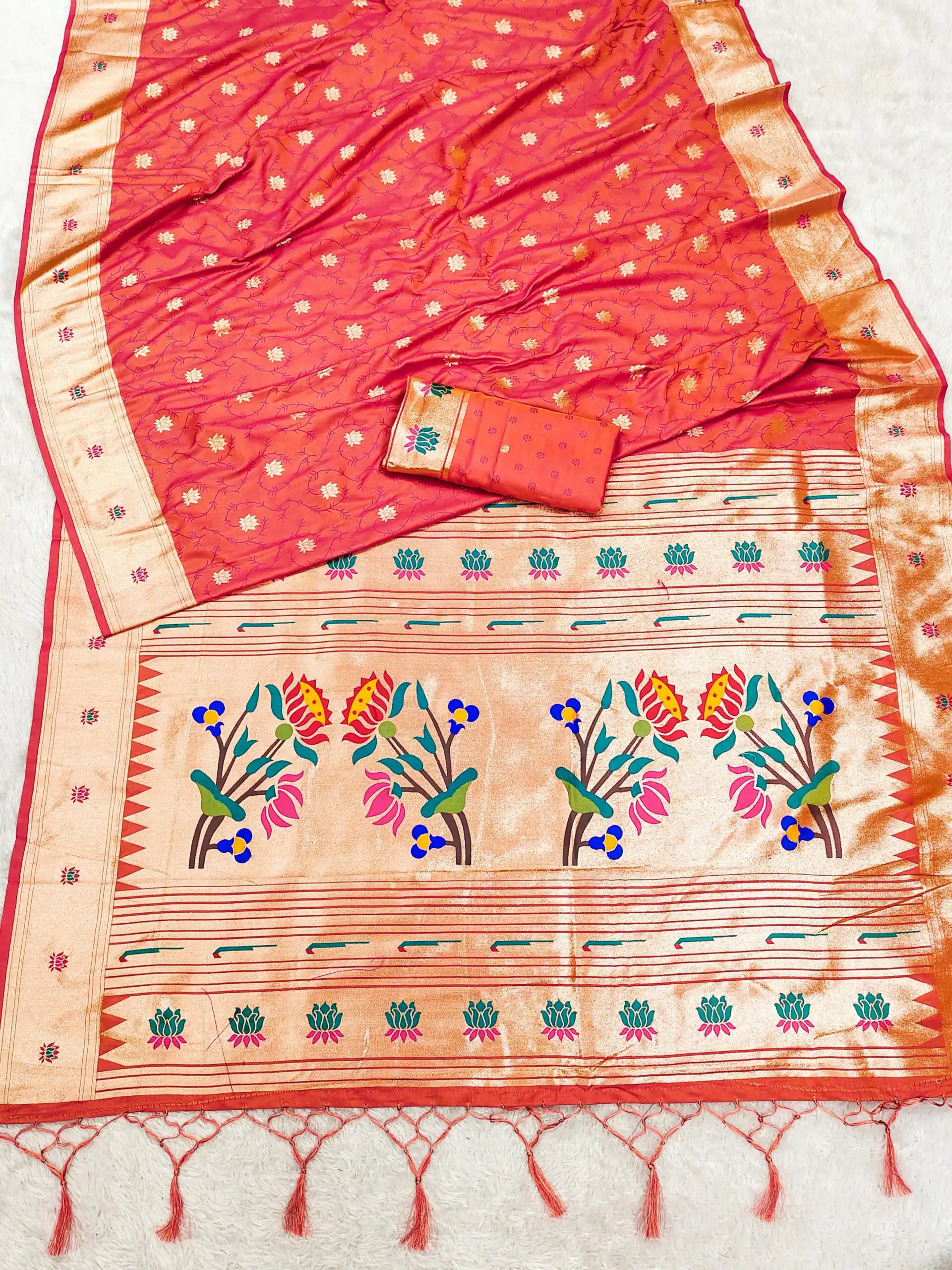 Peach Paithani Silk Lace Zari Work Saree | Sarees, Bollywood Sarees, Creative Sarees, Designer Sarees, Embroidered Sarees, Ethnic Saree, Modern Digital sarees, Party Wear Sarees