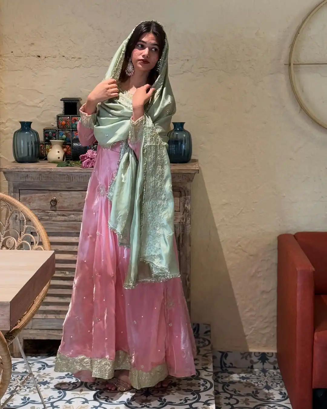 Peach Sequence Embroidery Rivet Moti Work Salwar Suit | Jump Suits, Salwar suit, Casual Suits, Creative suits, Designer Suits, Palazzo Suits, Party Wear Suits, Patiala Suits, Straight Suits
