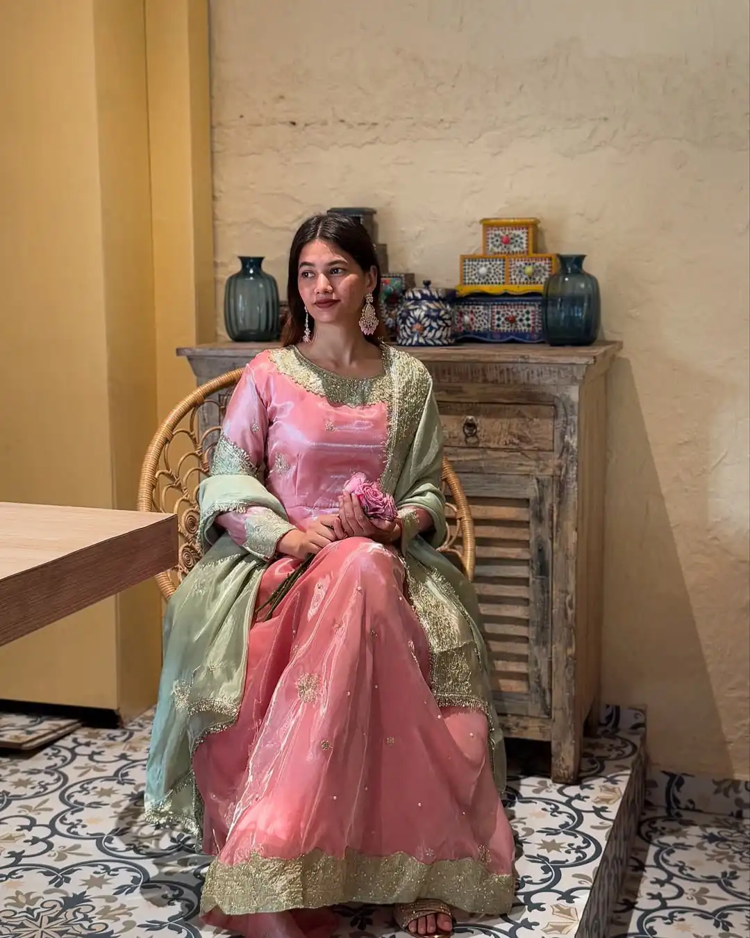 Peach Sequence Embroidery Rivet Moti Work Salwar Suit | Jump Suits, Salwar suit, Casual Suits, Creative suits, Designer Suits, Palazzo Suits, Party Wear Suits, Patiala Suits, Straight Suits